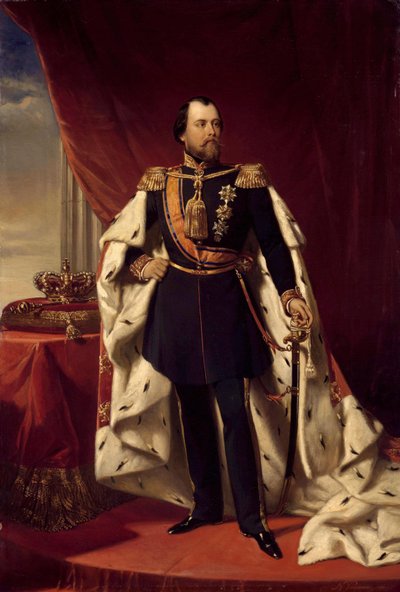 Portrait of William III, King of the Netherlands by Nicolaas Pieneman